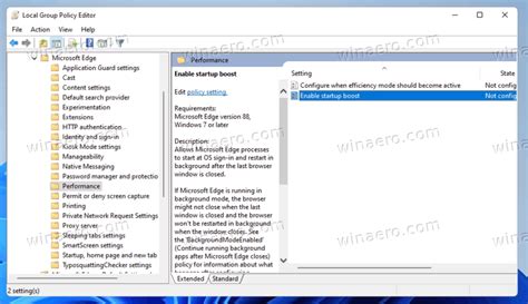 Enable startup boost Setting