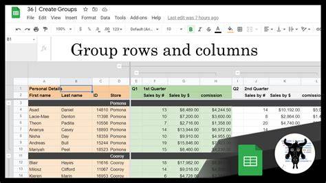 Grouping rows in Google Sheets