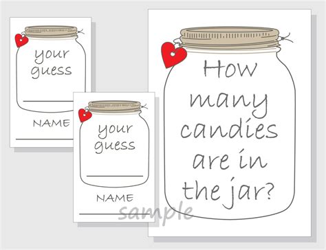 Guess How Many In A Jar Template