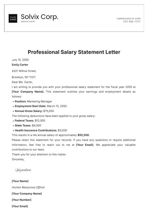 Surat Keterangan Gaji HRD