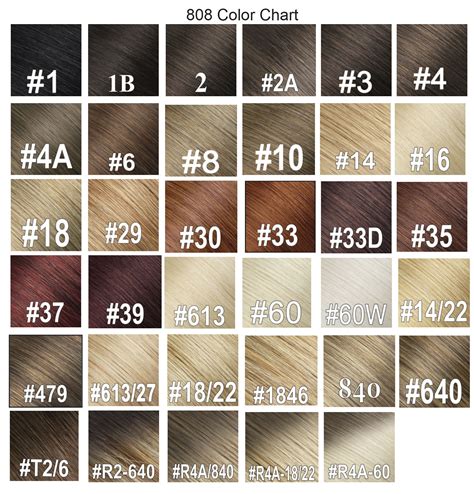 Hair Color Chart Weave