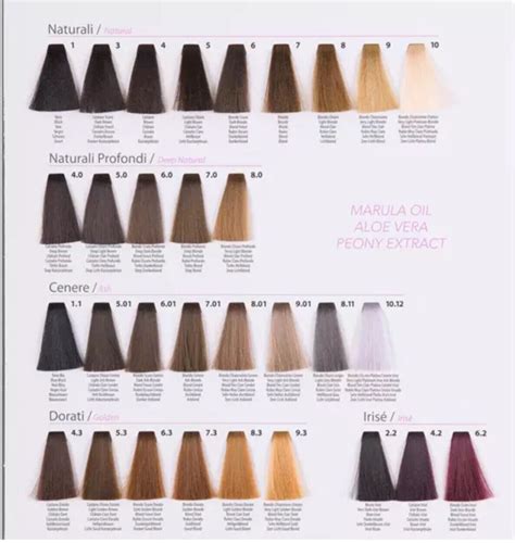 Hair Colour Chart Professional