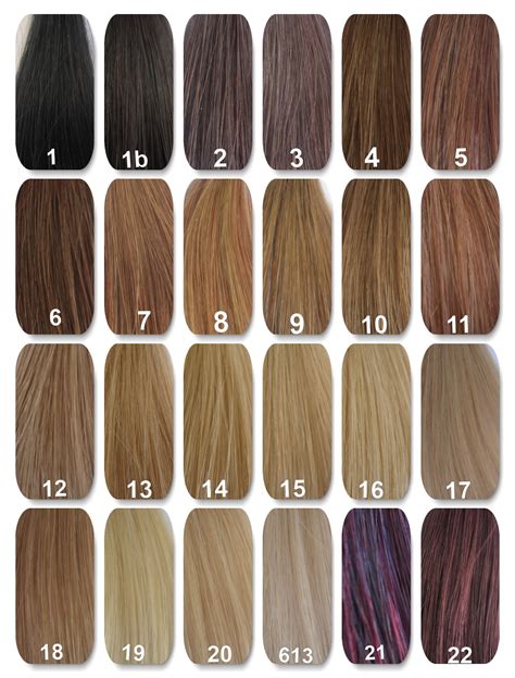 Hair Extension Color Chart