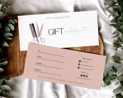 Hair Salon Gift Card Templates
