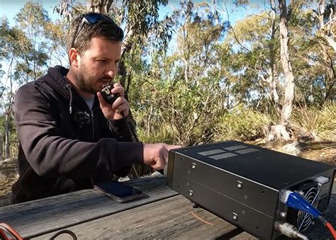 Ham radio operator making a DX contact
