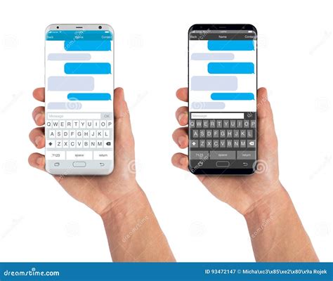 Hand Holding Smartphone with Chat