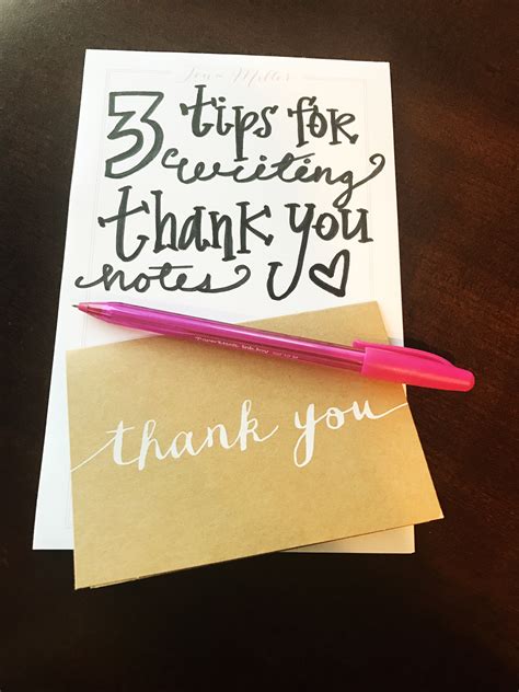 Hand writing thank you card