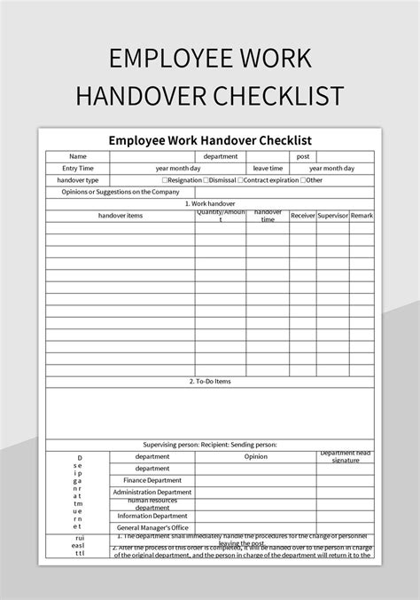 Handover Checklist Image