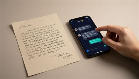 Handwritten letter and smartphone
