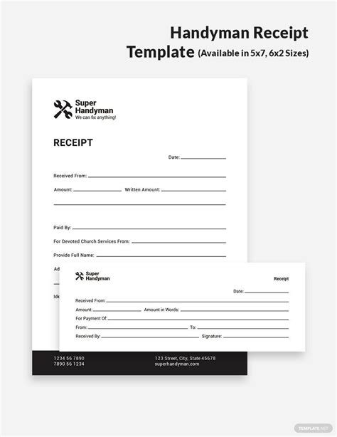 Handyman Receipt Template
