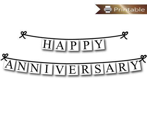 Happy Anniversary Banner Printable