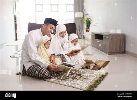 Happy Muslim Family Praying