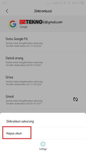 Hapus Akun Google di Android