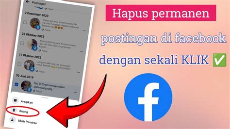Hapus Postingan Facebook