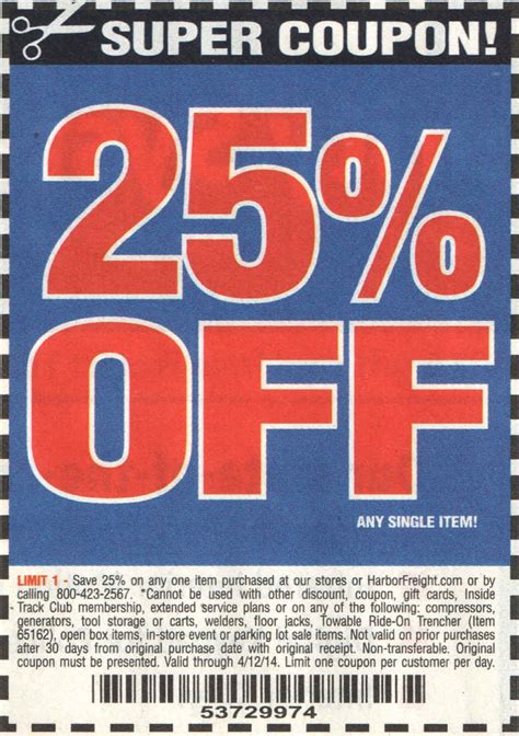 Harbor Freight 25 Off Coupon Printable