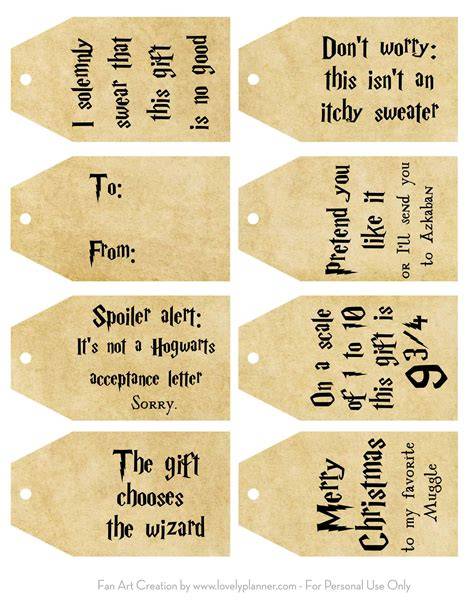 Harry Potter Gift Tags Printable For My Favorite Hufflepuff