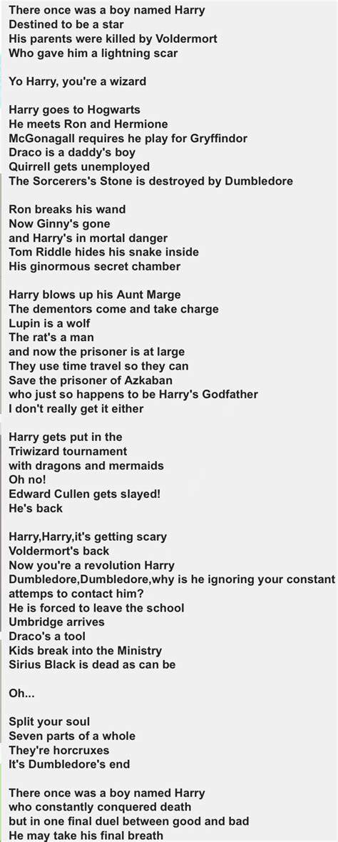 Harry Potter In 99 Seconds Lyrics Printable