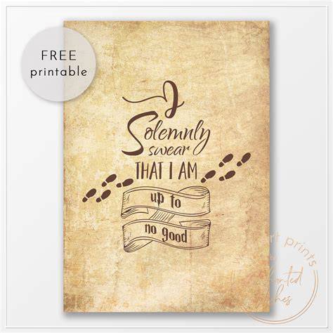 Harry Potter Swear Im Up To No Good Printable