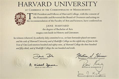 Harvard Diploma Template