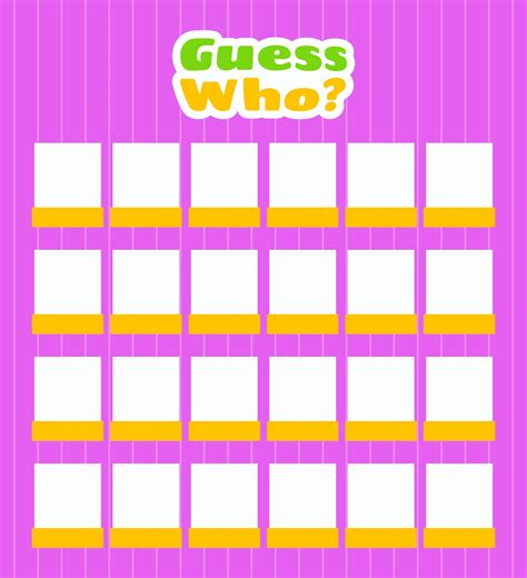 Hasbro Guess Who Character Sheets Printable