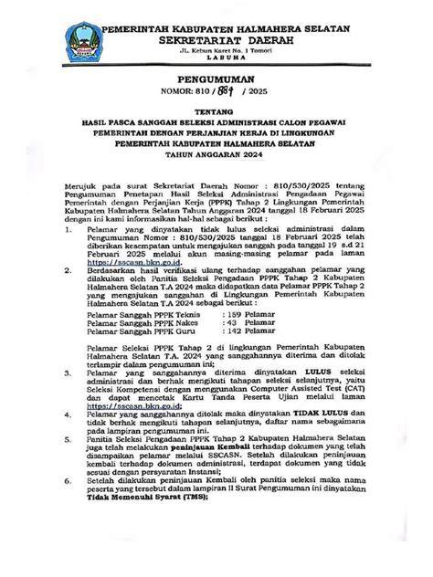 Hasil PPPK Halsel 2024 Dikomplain