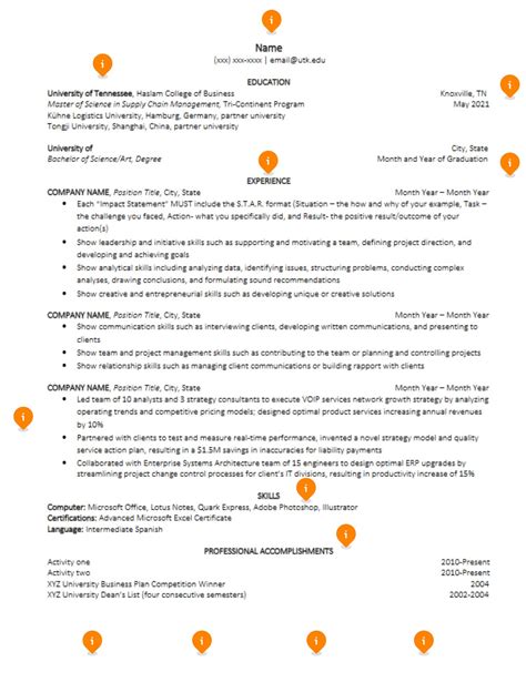 Haslam Utk Resume Template