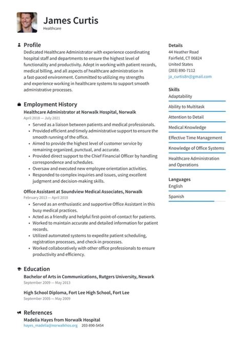 Health Care Resume Template