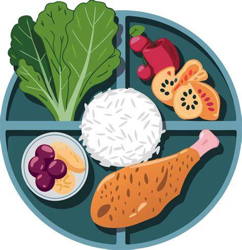 Healthy balanced meal illustration