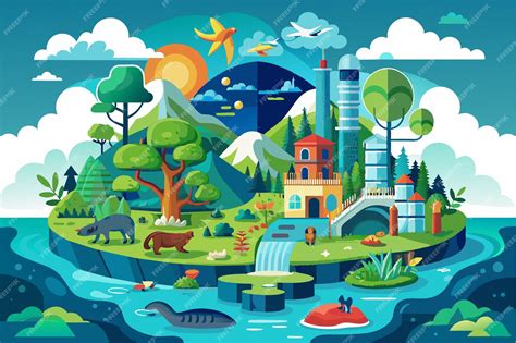 Healthy ecosystem illustration
