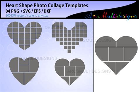 Heart Photo Collage Template Free