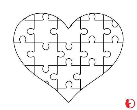 Heart Puzzle Template
