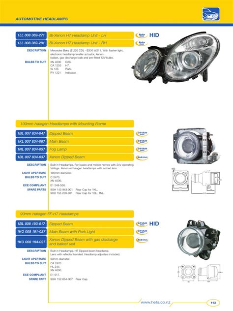 Hella Headlamp Catalogue