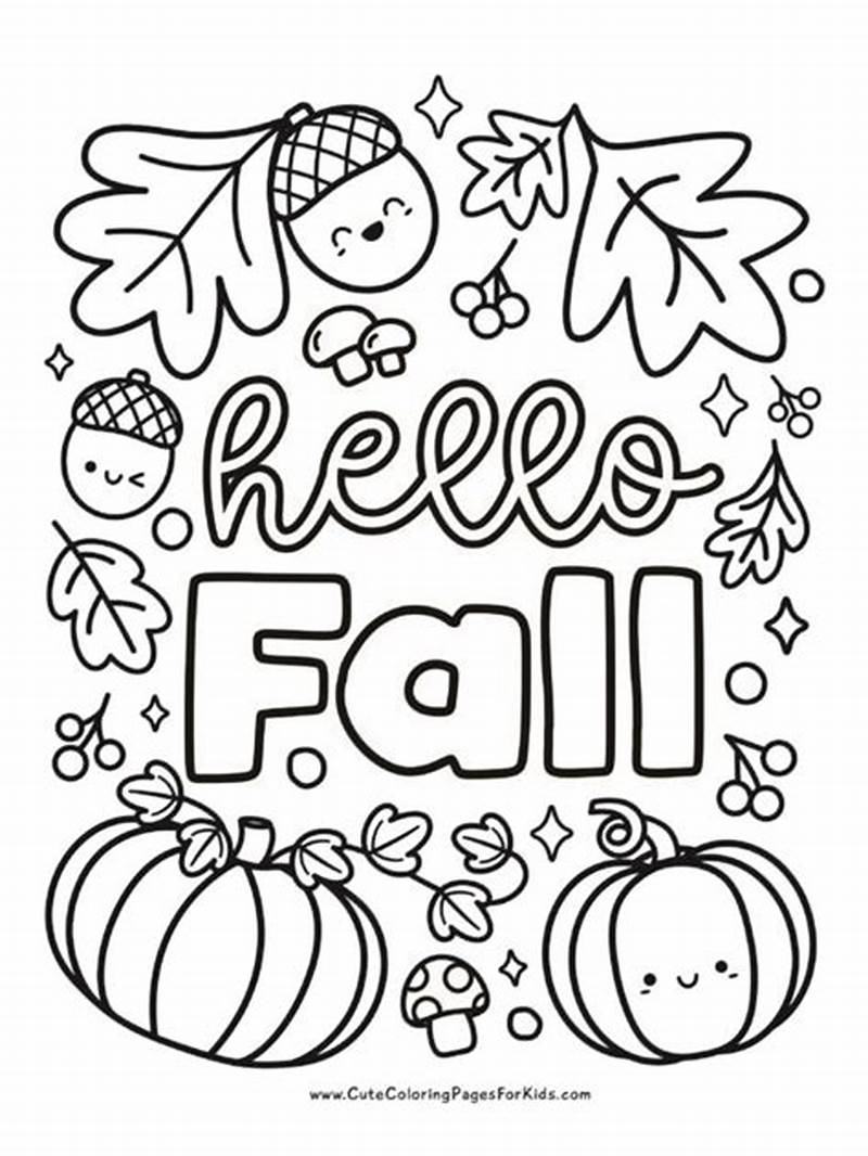 Hello Fall Coloring Pages Printable