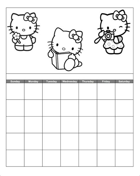 Hello Kitty Calendar Printable