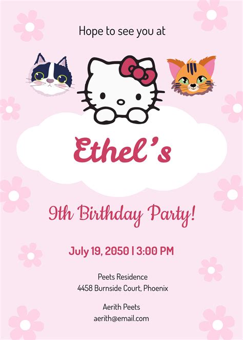 Hello Kitty Invitation Template Free