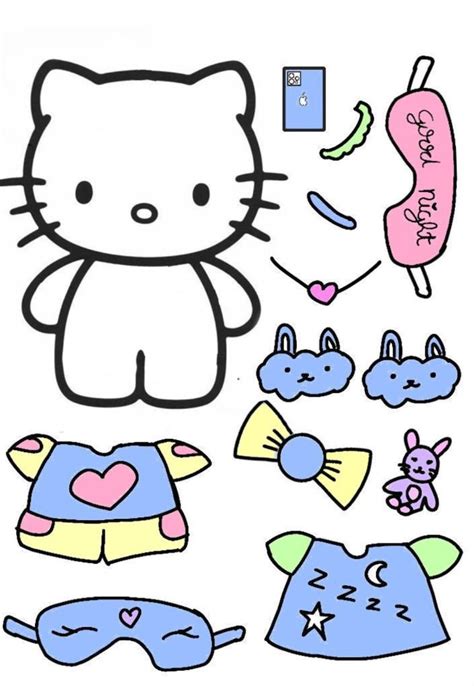 Hello Kitty Paper Doll Template