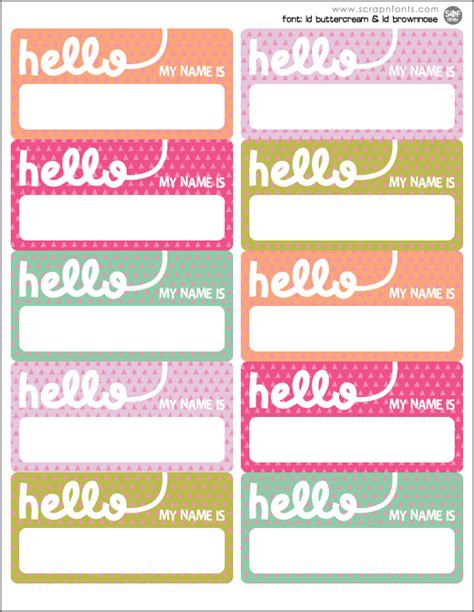 Hello My Name Is Tags Printable