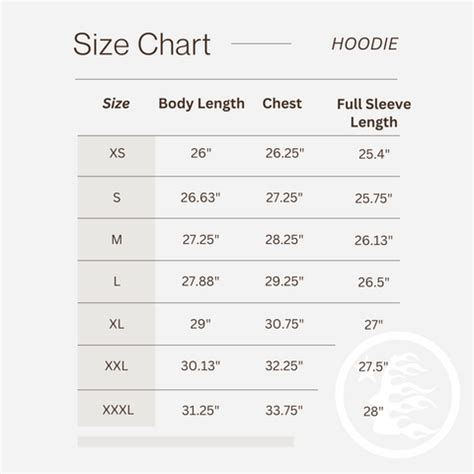 Hellstar Hoodie Size Chart
