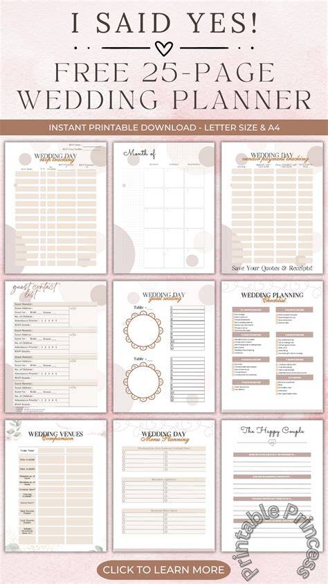 Help Me Plan A Stress Free Wedding Planner Printables