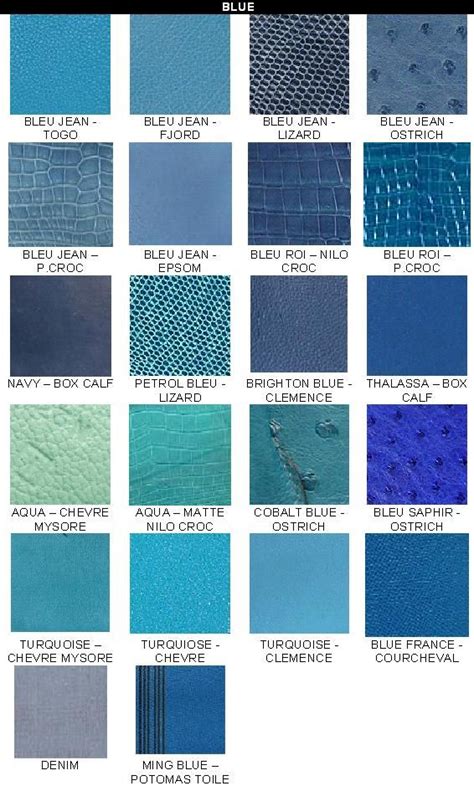 Hermes Blue Color Chart