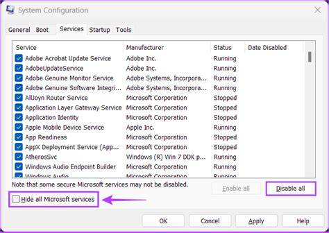 Hide Microsoft Services in System Configuration