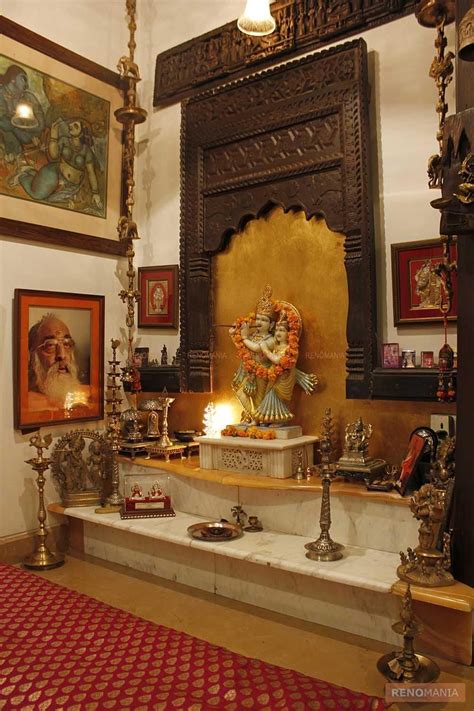 Hindu prayer room altar