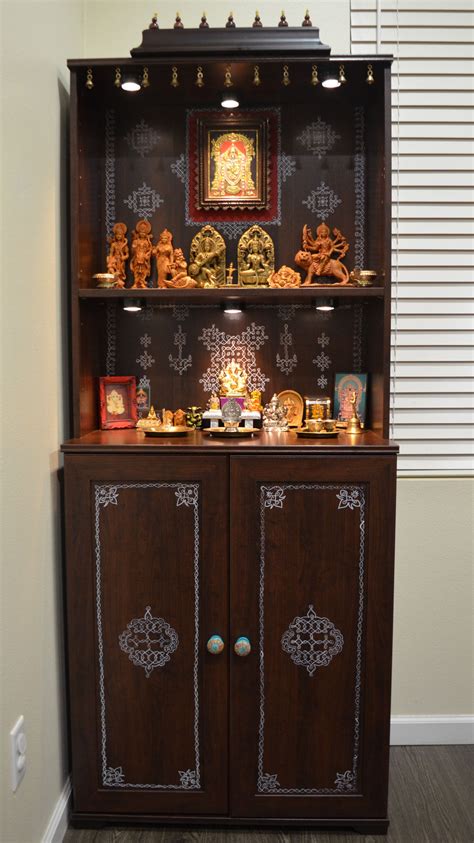 Hindu prayer room storage
