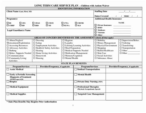 Home Care Plan Template
