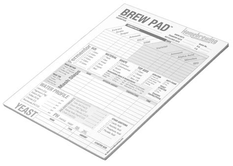 Homemade Catalog Home Brewing Sheets To Fill