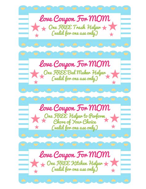 Homemade Coupon Book For Mom Template