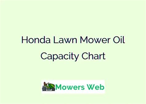 Honda Lawn Mower Oil Capacity Chart