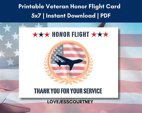 Honor Flight Card Template