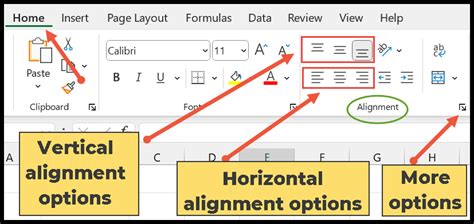 Horizontal and Vertical Alignment in Excel