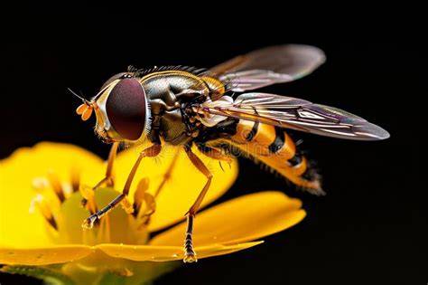 Hoverfly mimicking bee side by side